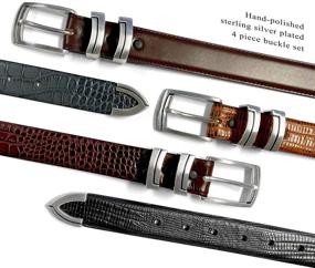 img 2 attached to 🐊 Genuine Italian Calfskin Alligator Men's Accessories - Stylish Belts