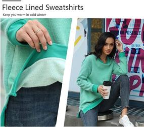 img 2 attached to 🧥 Soft and Cozy Women's Fleece Sweatshirts: Long Sleeve Lounge Shirts for Casual Warmth