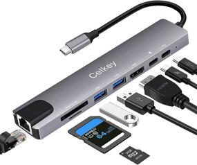 img 4 attached to 🔌 Celkey USB C Hub: 8-in-1 Type C Adapter with 4K HDMI, Ethernet, PD Charging, USB 3.0, SD Card Reader - Compatible with MacBook Pro, iPad Pro, XPS and More