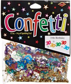 img 1 attached to 🎉 Colorful Beistle 30 & Stars Confetti Birthday Party Supplies: Tableware Decorations, Multicolored 0.5 Ounces