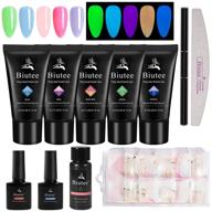 💅 all-in-one neon night glowing poly nail extension gel kit - luminous enhancement builder gel set with 5 colors, ideal for starter & professional nail artists logo