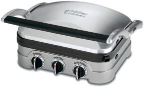 img 3 attached to 🔥 Cuisinart GR-4N 5-in-1 Grill Griddler Panini Maker Bundle with Waffle Attachment - Renewed, Includes Grill and Waffle Plates