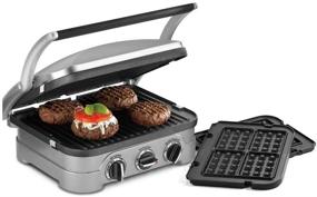 img 4 attached to 🔥 Cuisinart GR-4N 5-in-1 Grill Griddler Panini Maker Bundle with Waffle Attachment - Renewed, Includes Grill and Waffle Plates