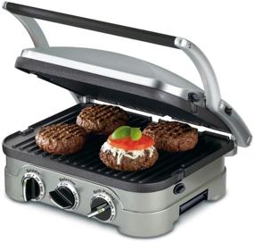 img 1 attached to 🔥 Cuisinart GR-4N 5-in-1 Grill Griddler Panini Maker Bundle with Waffle Attachment - Renewed, Includes Grill and Waffle Plates