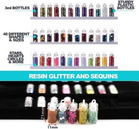 img 3 attached to 48 Pack Extra Fine Glitter and Sequins for 💫 Tumblers - Epoxy Tumbler Supplies Bulk Bottles Kit 5ml Each