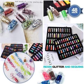 img 2 attached to 48 Pack Extra Fine Glitter and Sequins for 💫 Tumblers - Epoxy Tumbler Supplies Bulk Bottles Kit 5ml Each