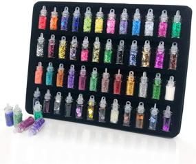 img 4 attached to 48 Pack Extra Fine Glitter and Sequins for 💫 Tumblers - Epoxy Tumbler Supplies Bulk Bottles Kit 5ml Each