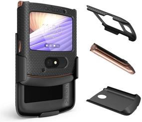 img 1 attached to BELTRON Case with Clip for Motorola RAZR 5G - Snap-On Protective Cover with Rotating Belt Holster Combo & Built-in Kickstand - Motorola Moto RAZR 5G Flip Phone (2020) XT2071 - Black (AT&T / T-Mobile)