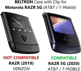 img 2 attached to BELTRON Case with Clip for Motorola RAZR 5G - Snap-On Protective Cover with Rotating Belt Holster Combo & Built-in Kickstand - Motorola Moto RAZR 5G Flip Phone (2020) XT2071 - Black (AT&T / T-Mobile)