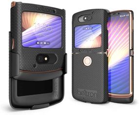 img 3 attached to BELTRON Case with Clip for Motorola RAZR 5G - Snap-On Protective Cover with Rotating Belt Holster Combo & Built-in Kickstand - Motorola Moto RAZR 5G Flip Phone (2020) XT2071 - Black (AT&T / T-Mobile)