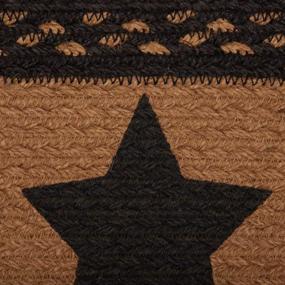 img 2 attached to 🌟 VHC Brands Country Black and Tan Farmhouse Jute Stencil Stars Oval Rug 20x30 for Country Braided Flooring