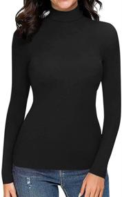 img 1 attached to 👕 MANGOPOP Women's Medium Sleeve Turtle Neck Bodysuit and Apparel