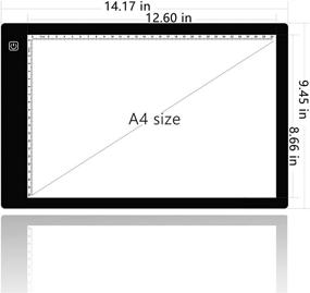 img 1 attached to ✨ Tiktechlab Ультратонкая портативная транслюцентная планшетка для искусства и рисования с белым светодиодным подсветом и регулируемой яркостью для 5D бриллиантовой вышивки, художников, рисования, скетчинга, анимации - черный