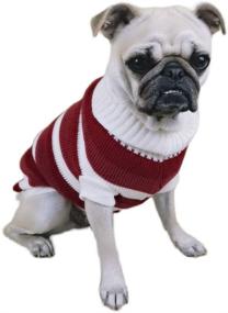 img 4 attached to 🐶 Small Dog Sweaters - Turtleneck Clothes for Boys and Girls, Extra Tiny Teacup Dog Cat Apparel - XS Size, Ideal for 5.5-6.6 lbs - Accessories and Supplies Included