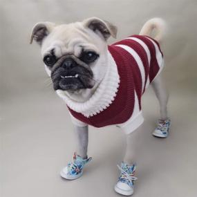 img 3 attached to 🐶 Small Dog Sweaters - Turtleneck Clothes for Boys and Girls, Extra Tiny Teacup Dog Cat Apparel - XS Size, Ideal for 5.5-6.6 lbs - Accessories and Supplies Included