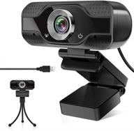 🎥 1080p hd webcam with built-in microphone for desktop or laptop - perfect for widescreen video calling, recording, and streaming on computer - usb web camera with flexible rotatable clip, tripod included logo