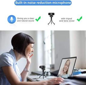 img 1 attached to 🎥 1080P HD Webcam with Built-in Microphone for Desktop or Laptop - Perfect for Widescreen Video Calling, Recording, and Streaming on Computer - USB Web Camera with Flexible Rotatable Clip, Tripod Included