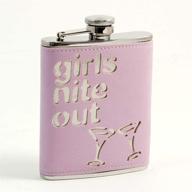 🍸 girls nite out - bey-berk 6 oz. pink leatherette flask, one size logo