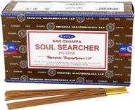 🌿 satya soul searcher incense sticks: 12 pack of 15g hand rolled sticks – chemical-free, organic aromatherapy and meditation essential, perfect for church worship логотип