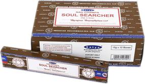 img 2 attached to 🌿 Satya Soul Searcher Incense Sticks: 12 Pack of 15g Hand Rolled Sticks – Chemical-Free, Organic Aromatherapy and Meditation Essential, Perfect for Church Worship