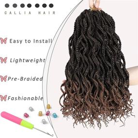 img 1 attached to 📦 Коса Callia Wavy Box Braid для крючка: 7 пучков боксеров Годдесс, длина 18 дюймов, 24 пряди в пучке - доступен вариант цвета T30