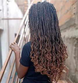 img 4 attached to 📦 Коса Callia Wavy Box Braid для крючка: 7 пучков боксеров Годдесс, длина 18 дюймов, 24 пряди в пучке - доступен вариант цвета T30