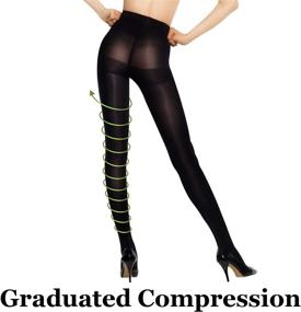 img 3 attached to 👩 +MD Women's Compression Pantyhose: 8-15mmHg Support Stocking for Comfort & Style - BlackL