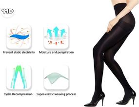 img 1 attached to 👩 +MD Women's Compression Pantyhose: 8-15mmHg Support Stocking for Comfort & Style - BlackL