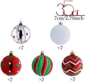 img 3 attached to Valery Madelyn 35ct 70mm Classic Red Green White Christmas Ball Ornaments, Unbreakable Christmas Tree Decorations for Xmas Ornamentation