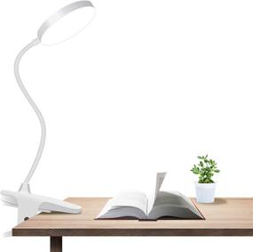 img 4 attached to 🔦 YIIMER Clip on Light - Versatile LED Clamp Desk Lamp with 5 Color Modes & 5 Brightness Levels for Reading, Bed Headboard, and Desk - Touch Control with 360° Gooseneck