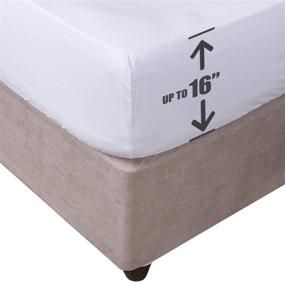 img 2 attached to 🛏️ LDC Queen Fitted Sheet - Brushed Microfiber 1800 Bedding - Deep Pocket Cooling Sheets up to 16 inch - Wrinkle, Fade & Shrinkage Resistant - 1 Queen Size Fitted Bed Sheet (White)