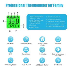 img 3 attached to 🌡️ WISHDREAM Infrared Forehead Thermometer: Touchless 4-in-1 Temperature Gun for Accurate Instant Readings in Adults, Kids, and Babies with Fever Alarm - Medical Body Temperature Scanner