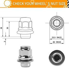 img 3 attached to 🔧 MIKKUPPA Гайки колесные M12x1.5 - комплект из 20 хромированых гаек на одну часть в стиле заводских гаек с магнитным сиденьем - совместимы с оригинальными колесами Toyota Lexus Scion Pontiac.