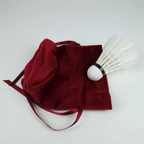 img 1 attached to 🎁 Набор из 6 фланелевых подарочных сумок - 5,8'' x 5,0'' - Идеально для рождественских подарков, мешочки для вечеринок с завязками в кларетово-красном цвете