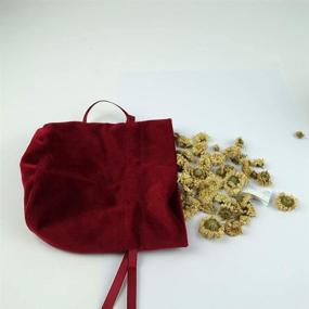 img 2 attached to 🎁 Набор из 6 фланелевых подарочных сумок - 5,8'' x 5,0'' - Идеально для рождественских подарков, мешочки для вечеринок с завязками в кларетово-красном цвете