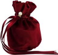 🎁 set of 6 flannel gift storage bags - 5.8'' x 5.0'' - perfect for christmas gifts, drawstring party bags in claret-red color logo