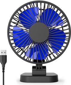 img 4 attached to 🌬️ Ultra Quiet 4 Inch Small Desk Fan – Powerful Airflow, USB Powered, 3 Speeds, Adjustable Head – Ideal for Office, Study, Bedroom