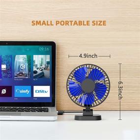 img 2 attached to 🌬️ Ultra Quiet 4 Inch Small Desk Fan – Powerful Airflow, USB Powered, 3 Speeds, Adjustable Head – Ideal for Office, Study, Bedroom