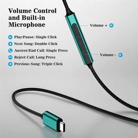 img 2 attached to 🎧 Advanced USB C Headphones: ACAGET Wired Type C Earphone with HiFi Stereo Bass, Mic, and Volume Control - Compatible with Samsung Galaxy S21 Plus Ultra, Note 20, Google Pixel 5 4, Oneplus 9 Pro Nord