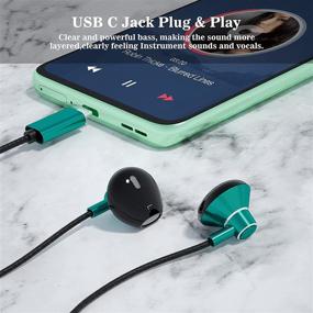 img 3 attached to 🎧 Advanced USB C Headphones: ACAGET Wired Type C Earphone with HiFi Stereo Bass, Mic, and Volume Control - Compatible with Samsung Galaxy S21 Plus Ultra, Note 20, Google Pixel 5 4, Oneplus 9 Pro Nord