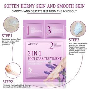 img 2 attached to 👣 3-in-1 Foot Peel Mask: Remove Dead Skin, Callus, and Dryness | Get Baby-Soft Feet | Moisturizing Foot Mask Peel | Exfoliating Foot Treatment for Men and Women (Lavender Scented)