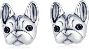 img 4 attached to 925 Sterling Silver French Bulldog Puppy Earrings, Hypoallergenic Pug Studs 🐶 - Adorable Animal Jewelry for Girls, Boys, Women - Perfect Christmas Gifts