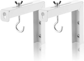 img 4 attached to 🔧 Suptek Universal Projector Screen Wall Mount L-Brackets - 6 Inch Extension Hooks for Projection Screen up to 44 lbs, PRL001, White (1 Pair)