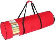 🎁 sumdirect большой органайзер для упаковки подарков красного цвета: просторное хранилище 11x41 дюймов с ручкой и прозрачным окном логотип