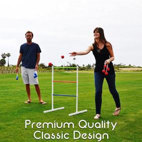 img 2 attached to 🏓 GoSports Premium Metal Ladder Toss Game Set in White: Enhance Your Outdoor Fun!