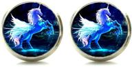 🦄 dazzling dianal boutique unicorn cabochon earrings: magical girls' jewelry logo