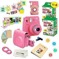 📸 fujifilm instax mini 9 camera bundle with 40 sheets of instax film and 14 accessories - flamingo pink logo
