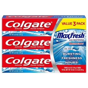 img 4 attached to Get Long-lasting Cool Mint Freshness with Colgate 🌬️ Max Fresh Toothpaste - Pack of 3 (6oz Each)