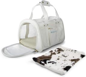 img 3 attached to 🐾 Sherpa Travel Element Pet Carrier - Easy Clean, Airline Approved, Carrying Strap, Mesh Windows, Safety Locks & Spring Frame - White, Medium Size