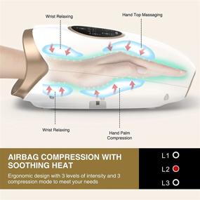 img 3 attached to 👐 FAYLOCH Cordless Electric Hand Massager: 3-Level Pressure Point Therapy for Arthritis, Pain Relief, Carpal Tunnel, Finger Numbness – Shiatsu Massage Machine with Heat & Air Compression